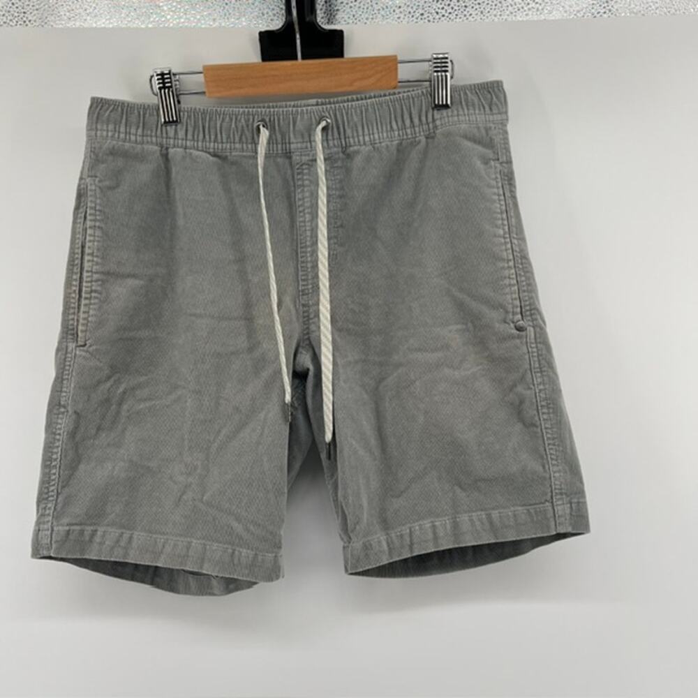 Vuori Mens Optimist Shorts Size M Gray Corduory 7" Lightweight Elastic Waist